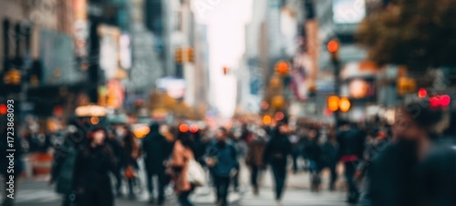 Wallpaper Mural The Blurred City Crowd Crossing a Busy Urban Street at Dusk Torontodigital.ca