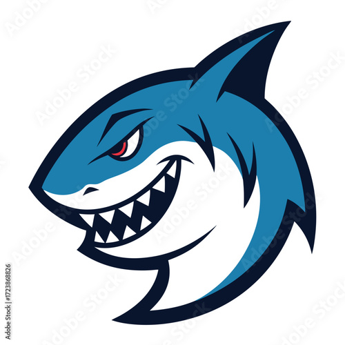 Formidable Shark Mascot Logo Sharp Teeth Aggressive Look