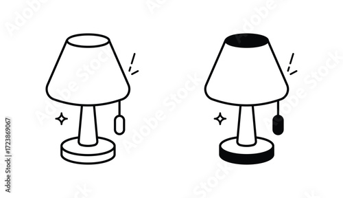 Floor Lamp icon design with white background stock illustration