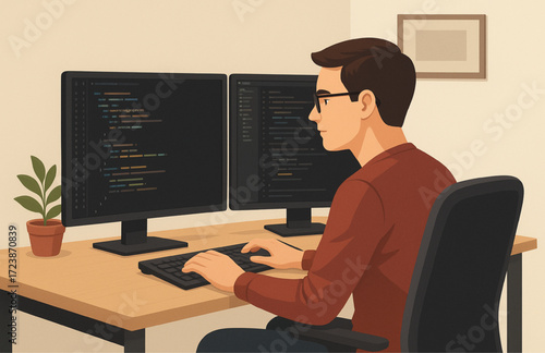 business woman working on computer