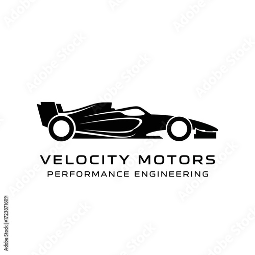 Black silhouette logo featuring a sleek Formula 1 race car with 'Velocity Motors Performance Engineering' text below.