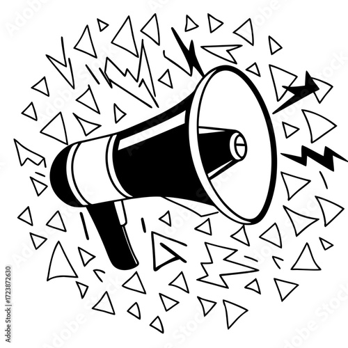 megaphone icon on white