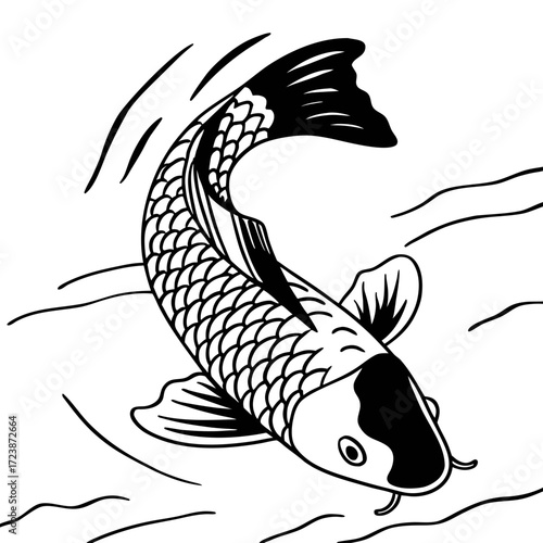 fish tattoo vector illustration
