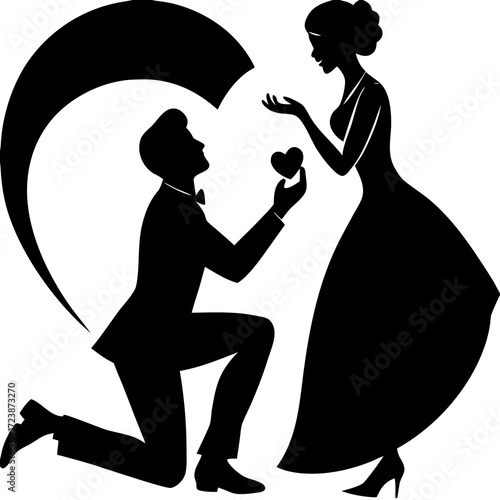 bride and groom silhouette