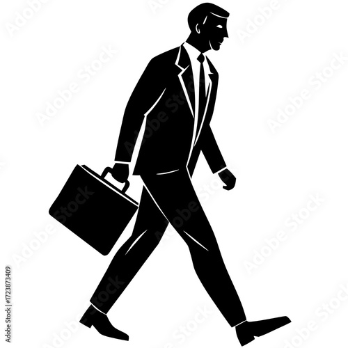 businessman silhouette with briefcase