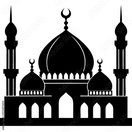 mosque silhouette in istanbul turkey