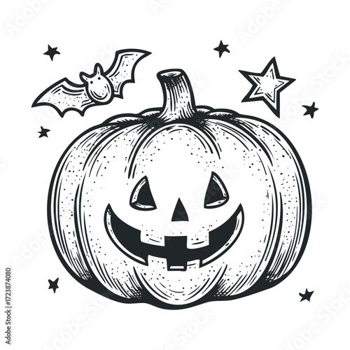  Set of nine spooky and angry carved pumpkin sketches.