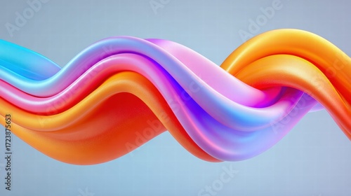 Vibrant, colorful waves intertwine, creating a mesmerizing abstract design with fluid motion.