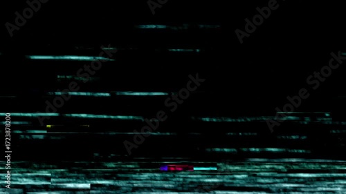 Colorful Digital Pixel Glitch Noise Effect. Vintage Video Signal Distortion.