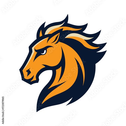Spirited Mustang Mascot Logo Wild Untamed Horse Design