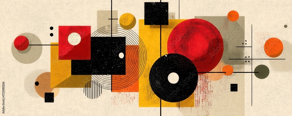 Obraz premium Abstract geometric art with modern shapes and a bold color palette