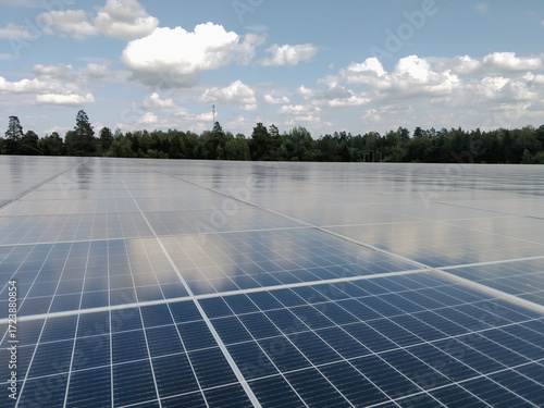 Close up of solar panels