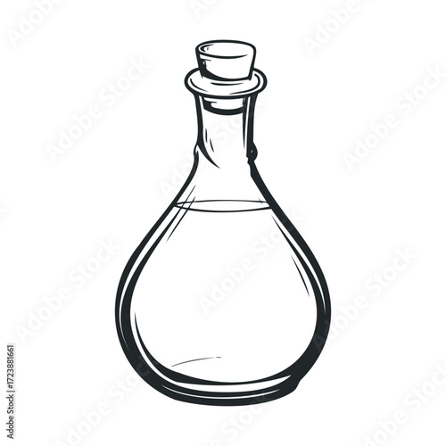 Simple sketch of a glass flask with a cork stopper