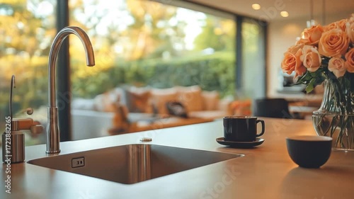 Modern kitchen interior view