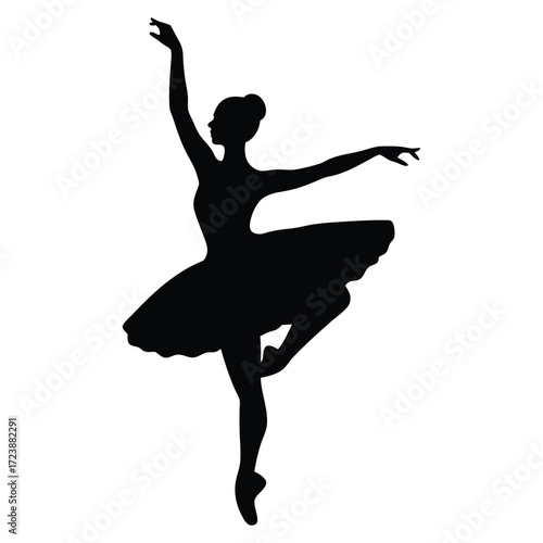 Ballerina silhouette vector art dancer pose ballet dance illustration graceful movement design art