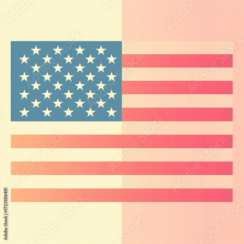 Patriotic gradient american flag design ideal for independence day celebrations and political themes