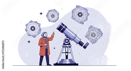 Observing the Universe: A Stylized Illustration of Exploration and Discovery through Astronomy