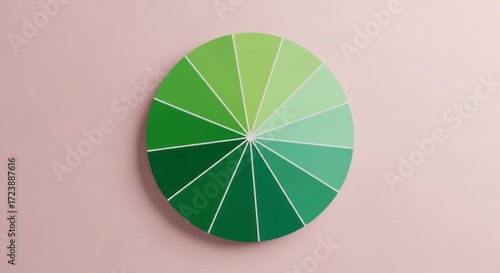 Wallpaper Mural A vibrant color wheel showcasing various shades of green against a soft pink background, perfect for design inspiration. Torontodigital.ca