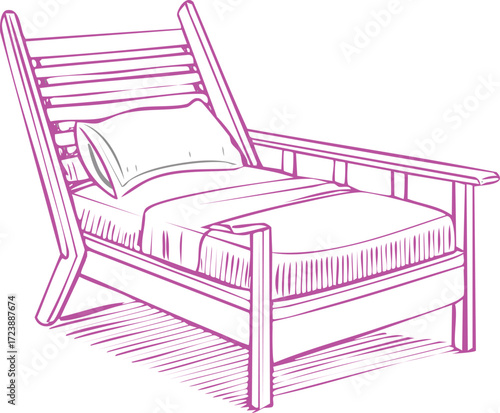 Relaxing Daybed Design Comfortable and Stylish Lounger Illustration