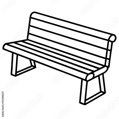 bench on a white background
