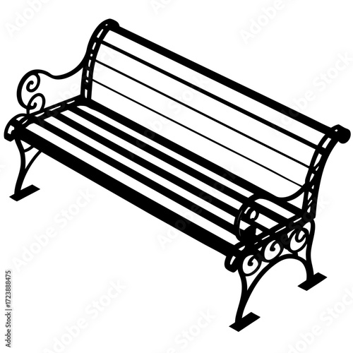 bench on a white
