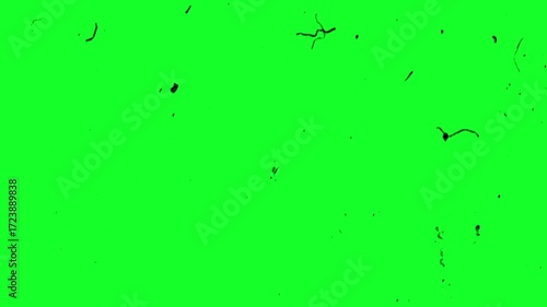 Green Screen Scratch Texture Overlay. Vintage Damaged TV Effect.