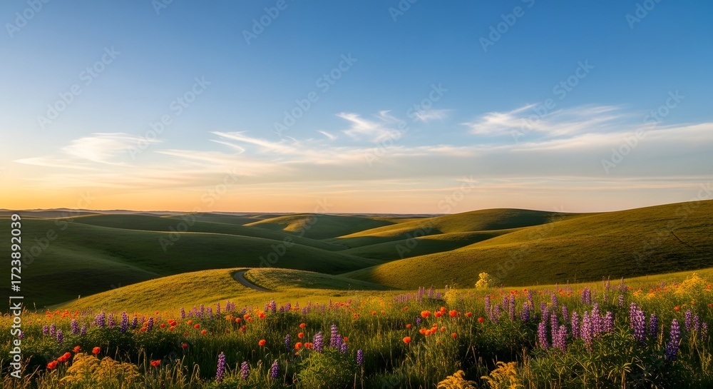 Obraz premium Orange-blue sunset symbolizing atmospheric care