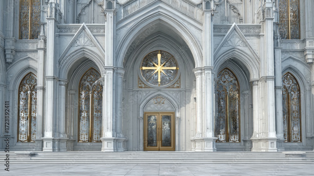Fototapeta premium Architectural exterior cathedral facade