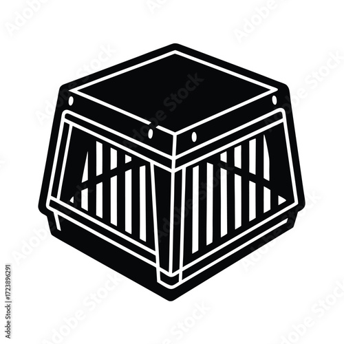 Zoo Keeper element isolated animal crate on white background
