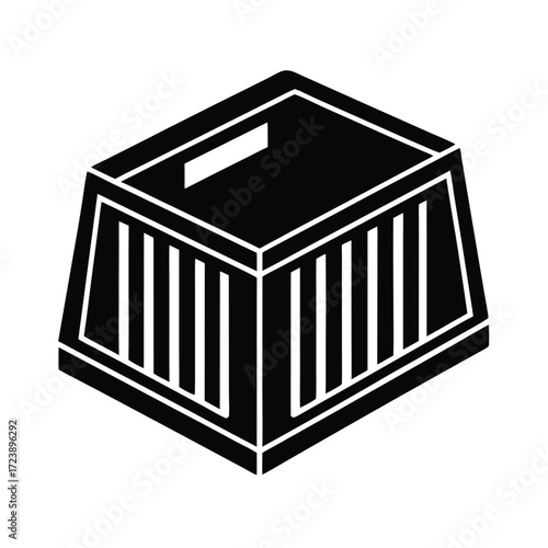 Zoo Keeper element isolated animal crate on white background