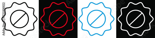 Stop working icon set with multi colour