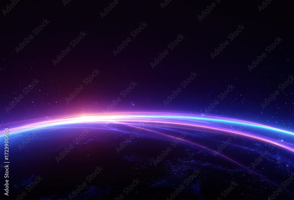 Fototapeta premium Cosmic Earth's glowing horizon