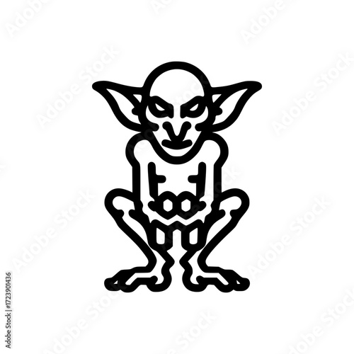 An evil goblin creature in a minimalistic style