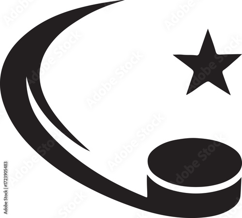 Ice hockey logo icon with swoosh design