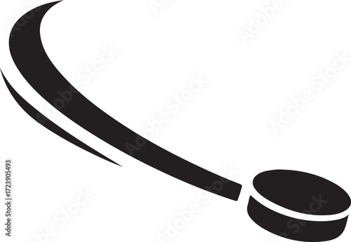 Ice hockey logo icon with swoosh design