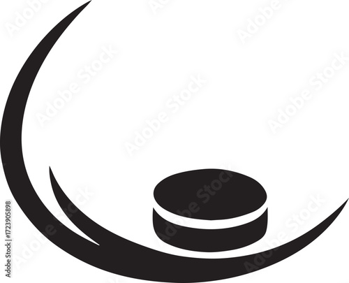 Ice hockey logo icon with swoosh design