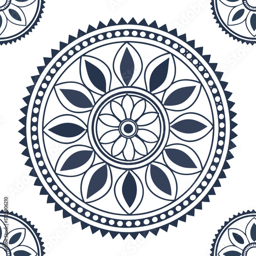 Traditional earthen pottery mandala folk art vector illustration scalable eps icon vector