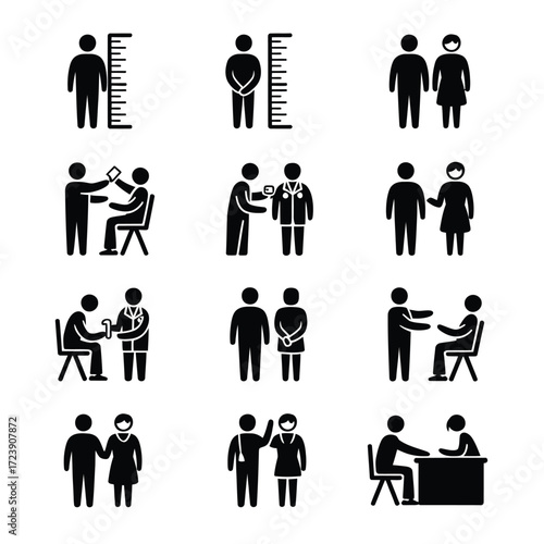 Health and relationships icon set