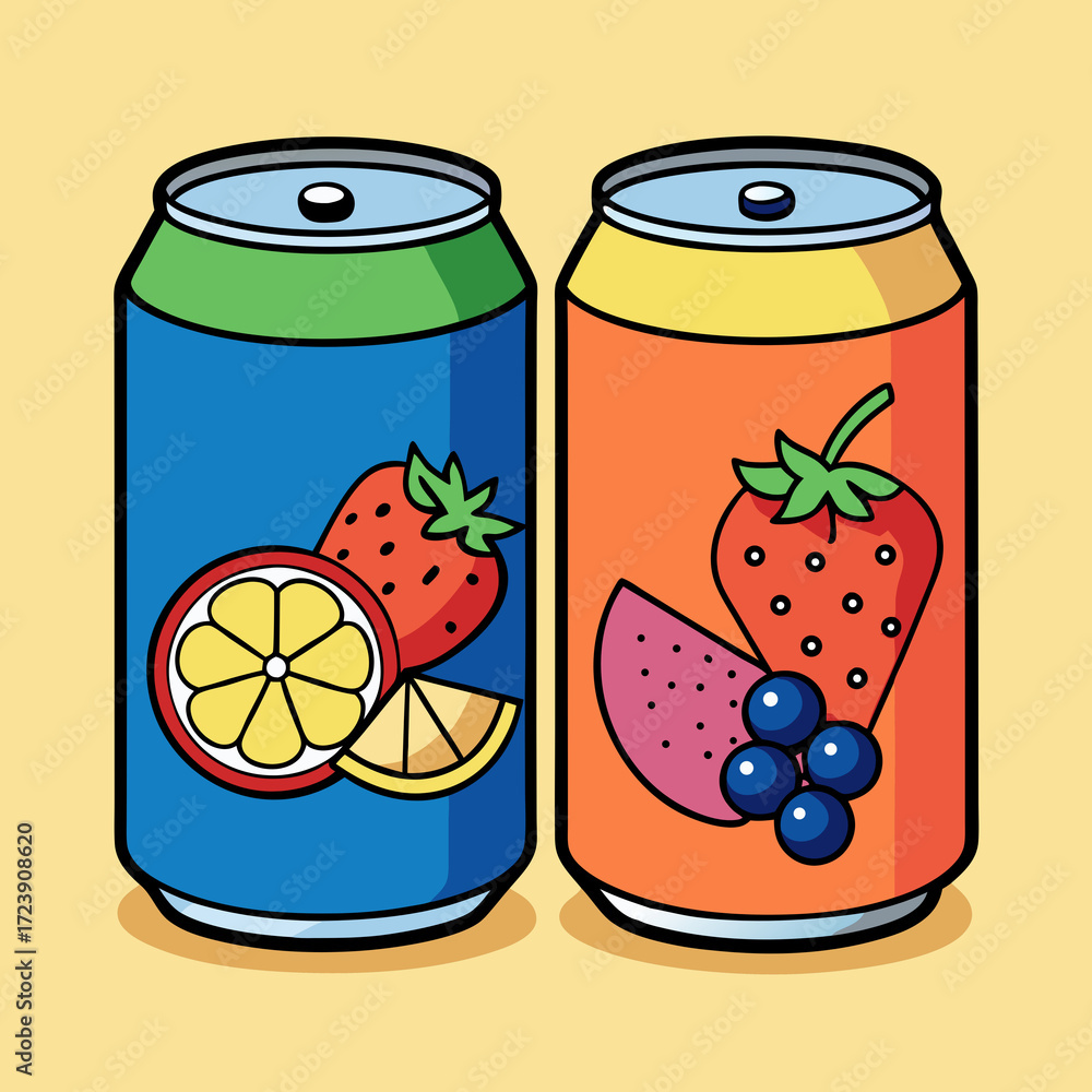 Fototapeta premium Strawberry jam jar vector illustration with kitchen and beverage elements