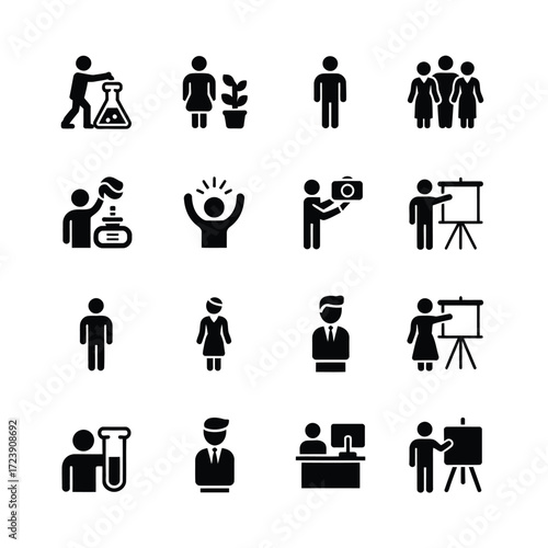 Human profession icon set