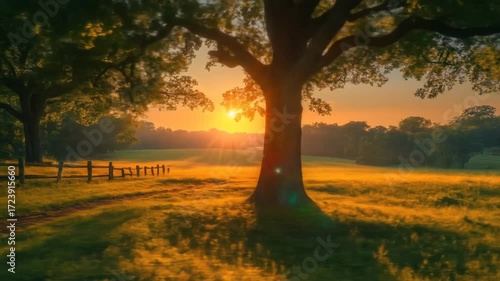 Sunrise path through trees