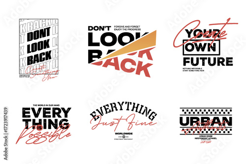Set of Various Graphic tee design typography quotes