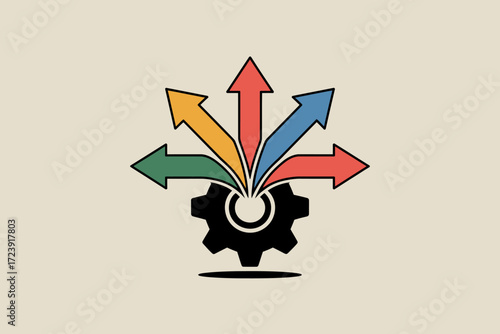 Diverse pathways emerge from a central mechanism, symbolizing opportunity and progress.