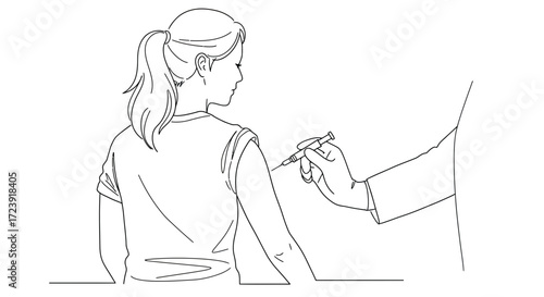 Young woman receiving vaccination from a healthcare professional