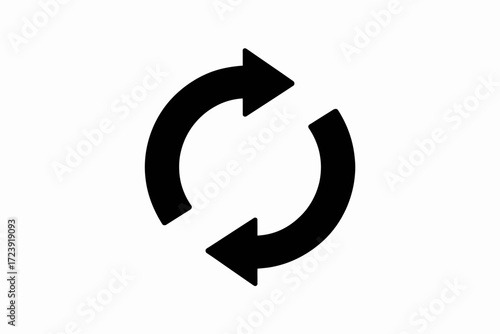 Symbol of continuous cycle and rotation, representing process, refresh, or repeat.