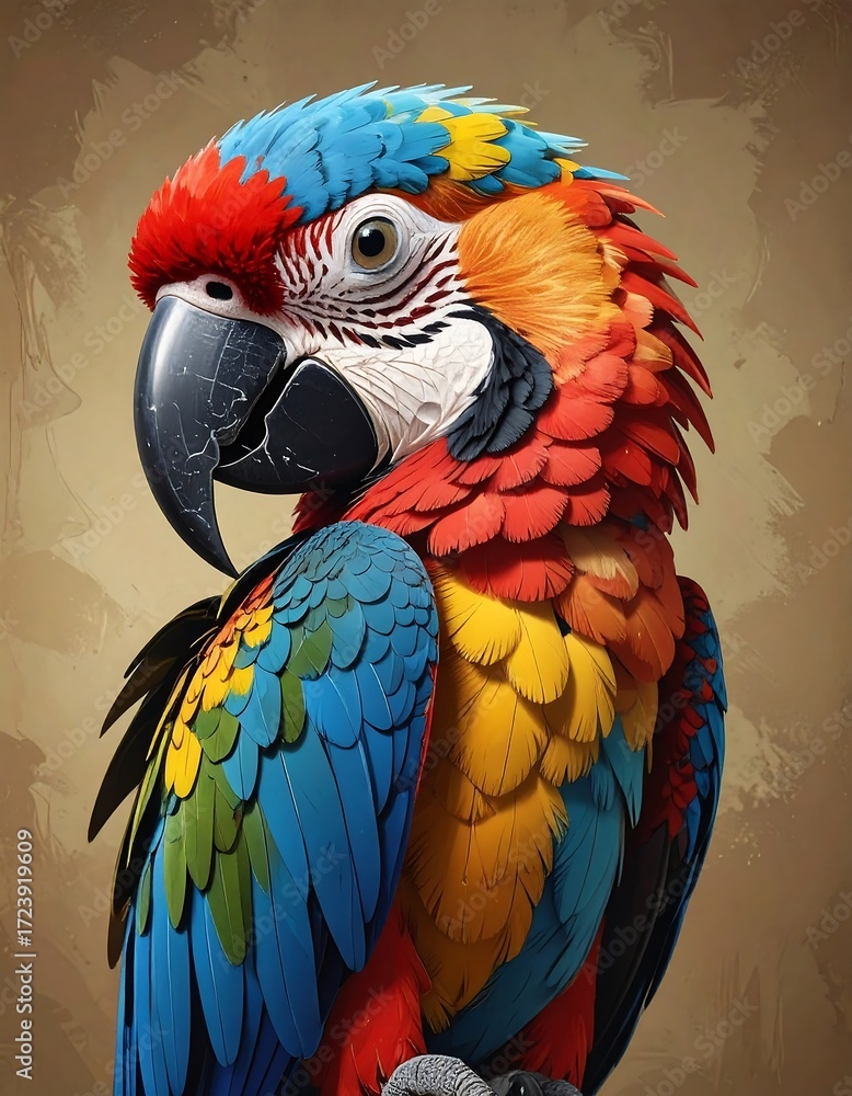 Obraz premium Close-up colorful parrot portrait