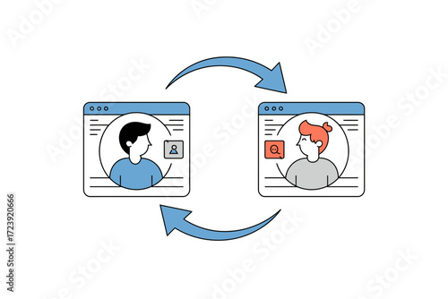 Digital avatars exchanging information in a seamless online connection