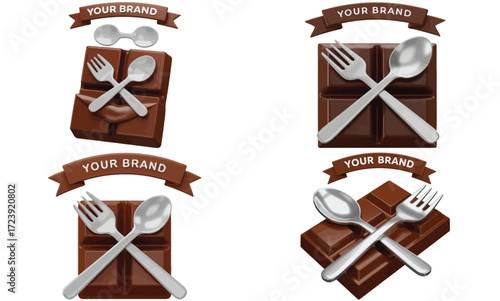 Set of vector icons with different spices and a clock in food and dessert style illustration