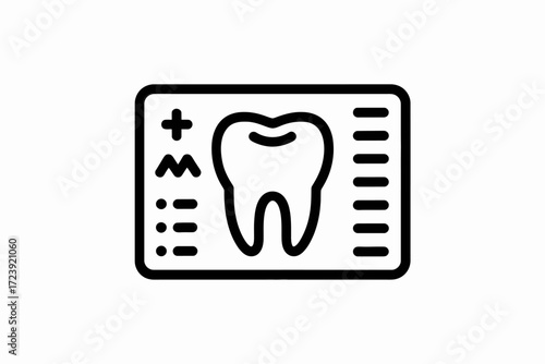 Close-up illustration of a healthy tooth X-ray scan, representing dental care and oral health.
