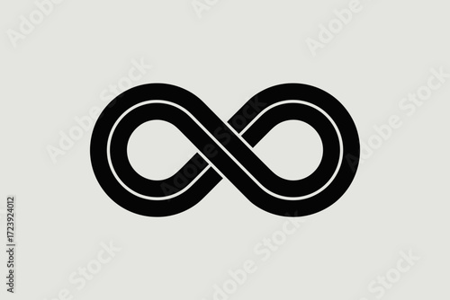 Abstract symbol of infinity, representing endlessness and eternity on a neutral background